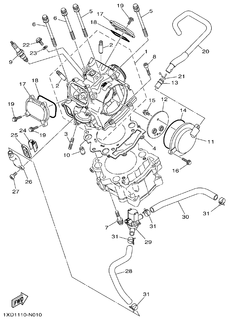 Yamaha VIKING1XP9_2014 CYLINDER HEAD parts diagram